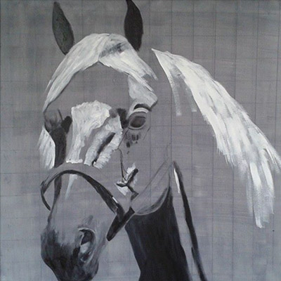 The process of painting a horse